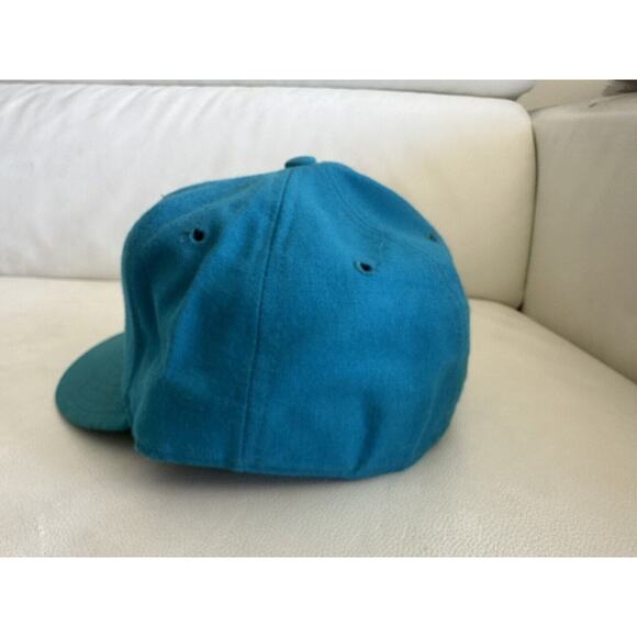 VTG 90s Charlotte Hornets Hat Cap New Era 7 1/4 59Fifty 5950 Fitted NBA Teal - Picture 4 of 16